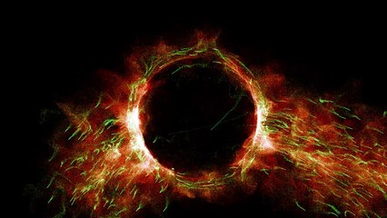 Wall Mural - Cosmic energy strings. Energy flows in the form of thin bright elements. Lines form structural fibers
