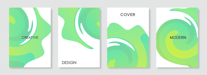 Wall Mural - abstract green cover design template. modern gradient shapes background for posters, banners, flyers