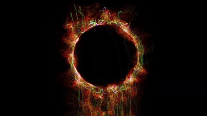 Wall Mural - Cosmic energy strings. Energy flows in the form of thin bright elements. Lines form structural fibers