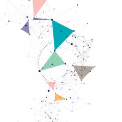 Poster - Vector background with dots and lines. Design with connection on colorful background. Pattern can be used for your projects