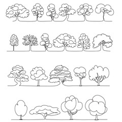 Tree vector line drawing image. 