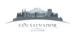 San Salvador city silhouette white background