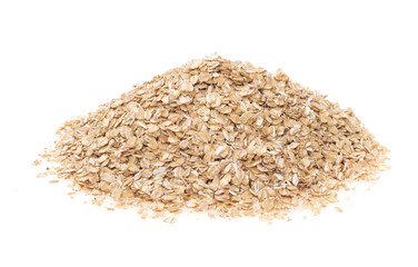 Wall Mural - Oat flakes isolated white background, close up. oatmeal. barley flakes. rolled oat