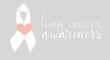 © stournsaeh - Lung cancer awareness month Novermber handwritten lettering. White support ribbon. Web banner vector