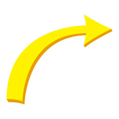 Wall Mural - curved yellow arrow isolated on white background. arrow icon. vector illustration isolated.