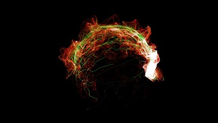 Wall Mural - Cosmic energy strings. Energy flows in the form of thin bright elements. Lines form structural fibers