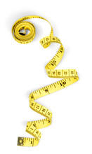 Yellow Measuring Tape Isolated On White Background