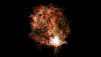 Wall Mural - Cosmic energy strings. Energy flows in the form of thin bright elements. Lines form structural fibers