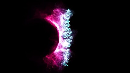 Wall Mural - Cosmic energy strings. Energy flows in the form of thin bright elements. Lines form structural fibers
