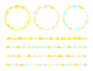 Watercolor polka dot pattern. frame design.