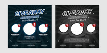 Giveaway Quiz Contest For Social Media Feed. Template Giveaway Prize Win Competition Follow The Steps Below