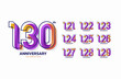 © Artsetya - Colorful anniversary celebration logotype set. 121, 122, 123, 124, 125, 126, 127, 128, 129, 130
