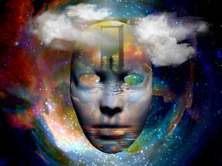 Canvas Print - mask with surreal vision