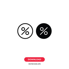 Poster - Percentage icon vector. Percent sign