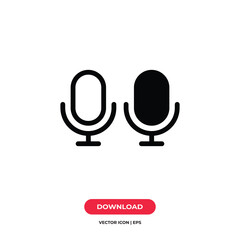 Sticker - Microphone icon vector. Voice sign