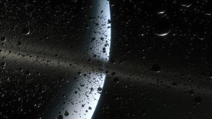 Wall Mural - cinematic animation of saturn's rings made of rocks, dust and ice. planet saturn is a huge planet of