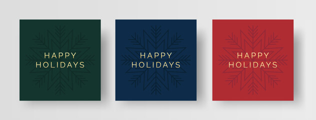 Wall Mural - happy holidays christmas card design templates. set of square christmas greeting card designs with s