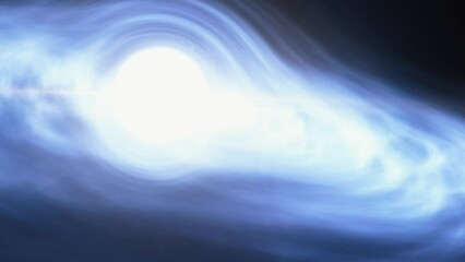 Wall Mural - supermassive black hole. Accretion disk of matter on the event horizon of black hole or pulsar and quasar. Space, light and time are distorted by strong gravity on the event horizon