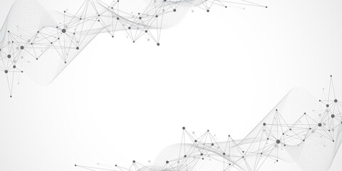 Global communication network concept illustration. Social network communication in the global business. Big data visualization. Internet technology