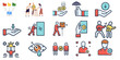 © Shakil - Hand gestures line icons..Hand Gestures Line Icons. Editable Stroke