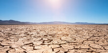 Drought Cracked Landscape, Dead Land Due To Water Shortage