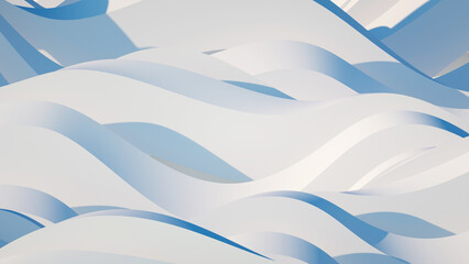 Wall Mural - 3d background pattern, wavy blue white installation