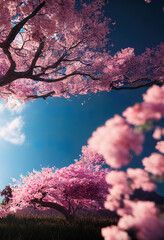 Canvas Print - beautiful sakura blossom background, cherry tree nature wallpaper