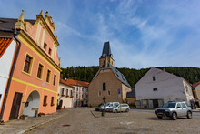 Small Ancient Town Rozmberk Nad Vltavou, Czech Republic.