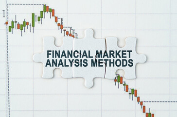 Canvas Print - On the quotes chart there are puzzles with the inscription - Financial market analysis methods