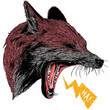 a wolf that yawns because it's sleepy, suitable for t-shirt design, and posters, stickers