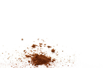 Wall Mural - Close up of cocoa powder on white background