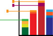© rahul - Business data market chart diagram and graph flat icon isolated vector illustration
