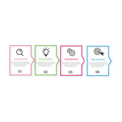 Wall Mural - vector infographic thin line elements design label with marketing icons. business concept with 4 opt