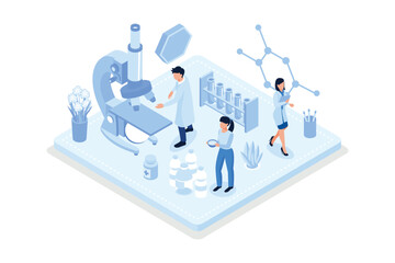 Wall Mural - Medical research concept. Can use for web banner, infographics, hero images, isometric vector modern illustration