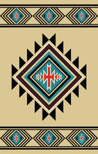 Carpet Pattern. Seamless Geometry. Western Handmade Saddle Blanket Rug Pattern, Aztec,