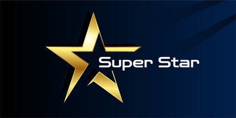 Luxury gold color super star logo design template Elegant Star logo design