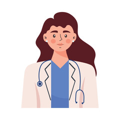 Sticker - female doctor with stethoscope