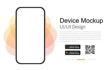 Download the device mockup on with Qr. Vector illustration