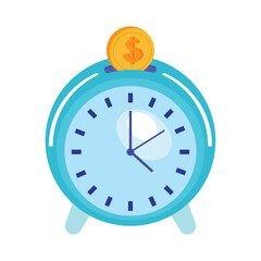 Poster - alarm clock with coin