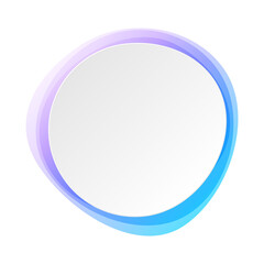 Wall Mural - Round circles frame overlay colorful gradient blue purple with white empty space for text for banner, background, template