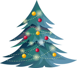 christmas tree with balls illustration