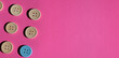 © Koliber - The concept of wooden buttons on a pink background ...