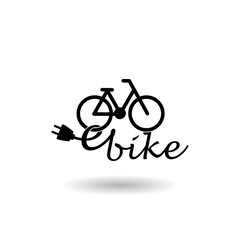 Poster - E bike logo icon with shadow