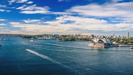 Fototapete - Sydney with Jachson Bay - Panorama