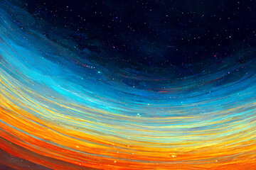 Wall Mural - Rainbow galaxy rings and stars in space