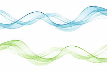 Wall Mural - Blue and green transparent abstract wave background. Design element.