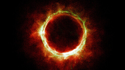 Wall Mural - 3D rendering cosmic energy strings. Energy flows in the form of thin bright elements