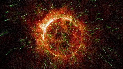 Wall Mural - 3D rendering cosmic energy strings. Energy flows in the form of thin bright elements