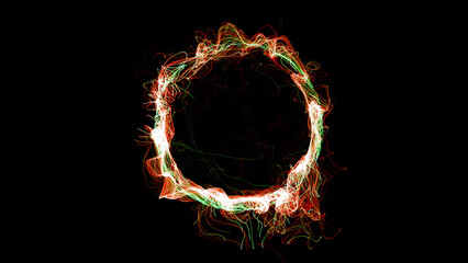 Wall Mural - 3D rendering cosmic energy strings. Energy flows in the form of thin bright elements