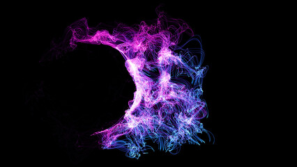 Wall Mural - 3D rendering cosmic energy strings. Energy flows in the form of thin bright elements